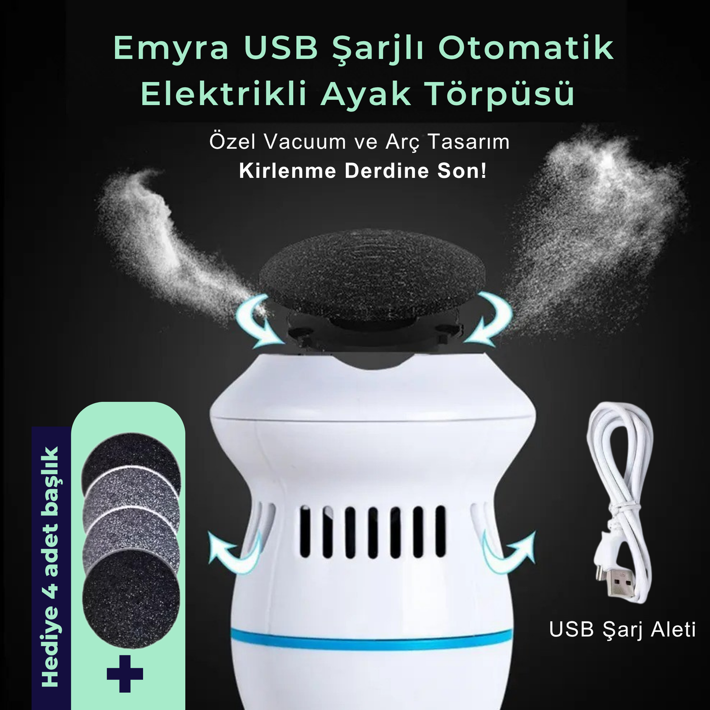 Emyra USB Şarjlı Otomatik Ayak Törpüsü